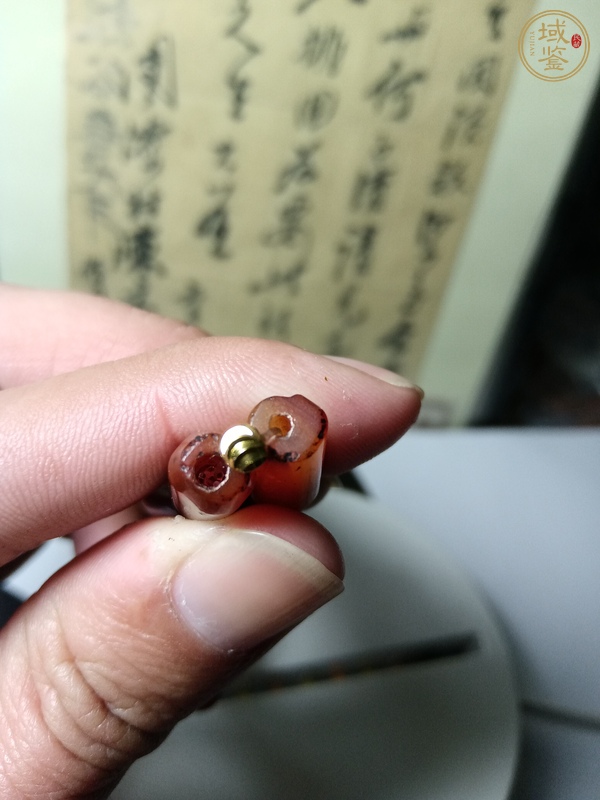 古玩玉器天然紅瑪瑙珠串真品鑒賞圖