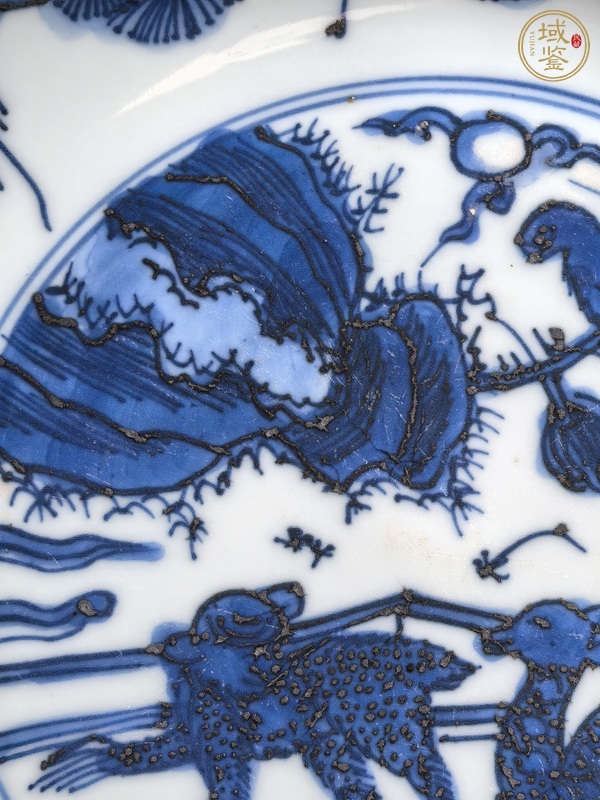 古玩陶瓷明嘉靖 青花喜鹿封侯盤真品鑒賞圖