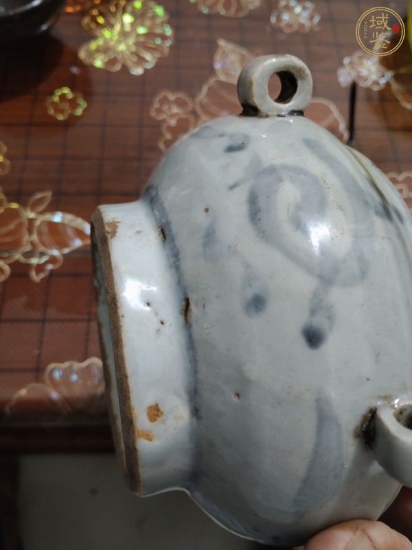 古玩陶瓷青花花卉紋香爐真品鑒賞圖
