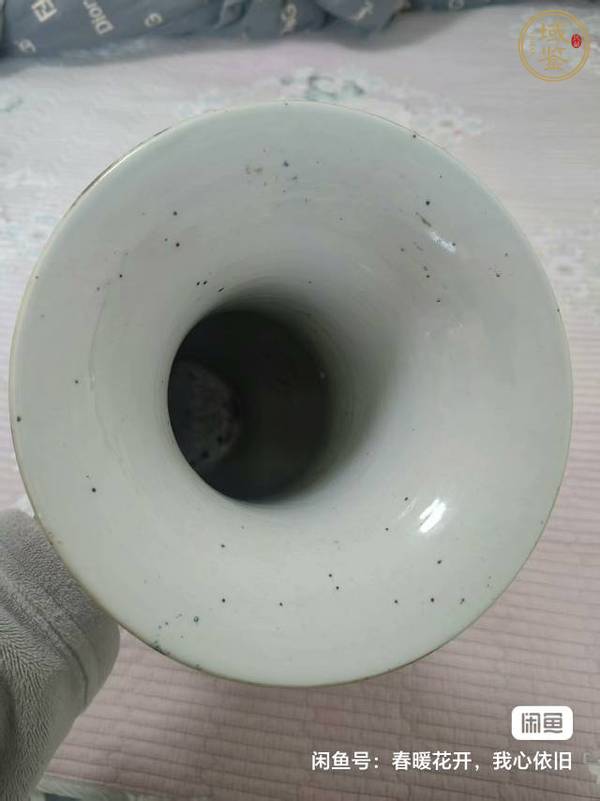 古玩陶瓷粉彩花觚真品鑒賞圖