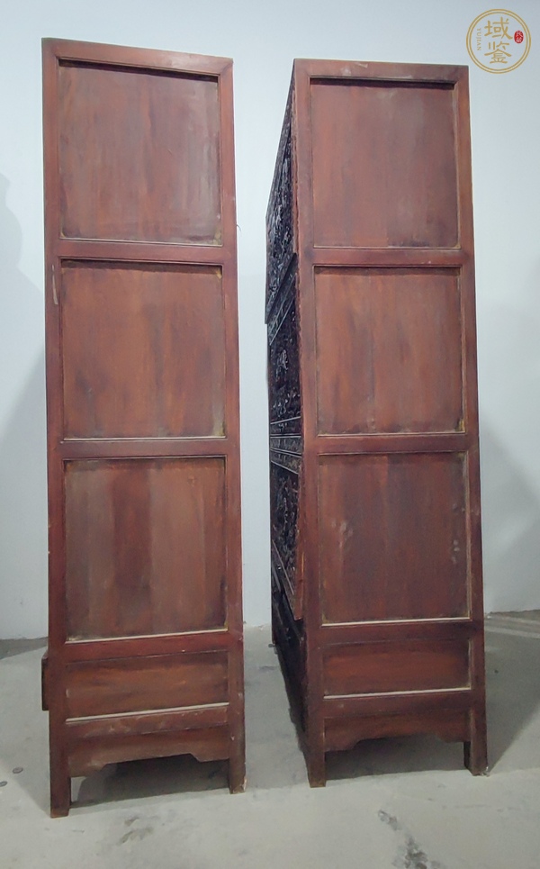 古玩字畫黃花梨木畫柜一對真品鑒賞圖