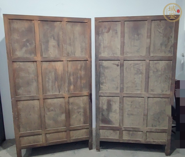 古玩字畫黃花梨木畫柜一對真品鑒賞圖