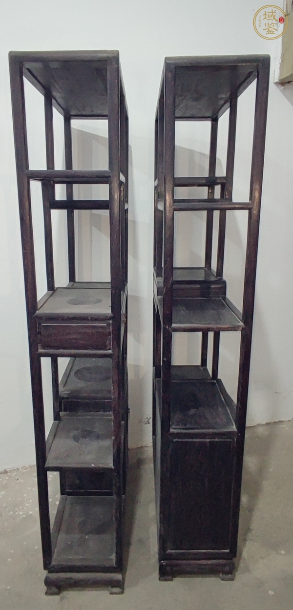 古玩字畫紫檀木鑲螺鈿博古架一對真品鑒賞圖
