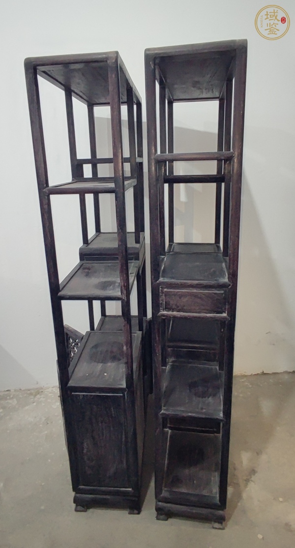 古玩字畫紫檀木鑲螺鈿博古架一對真品鑒賞圖