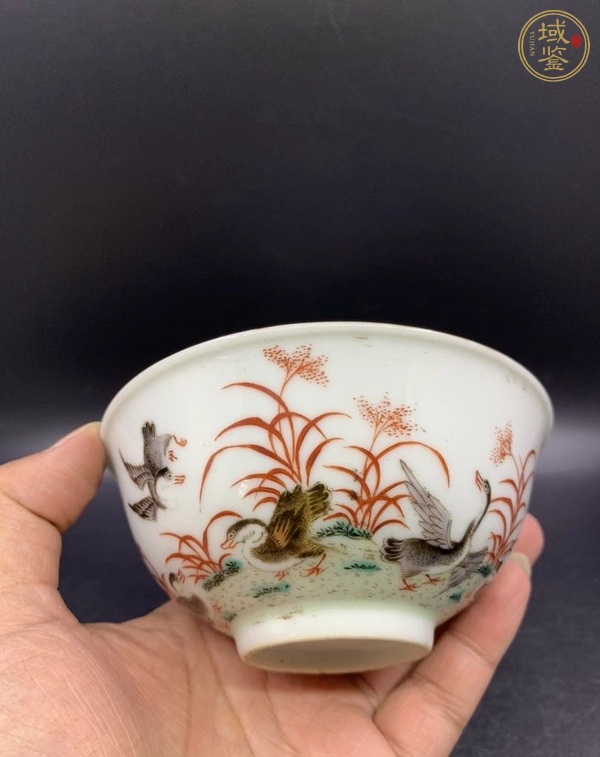 古玩陶瓷蘆雁紋茶圓真品鑒賞圖
