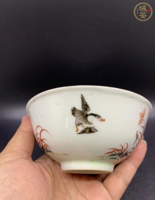古玩陶瓷蘆雁紋茶圓真品鑒賞圖