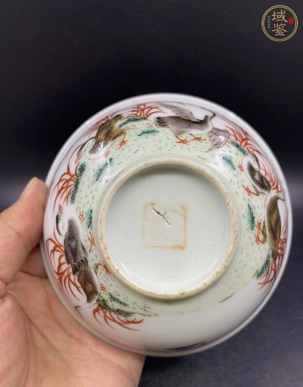 古玩陶瓷蘆雁紋茶圓真品鑒賞圖