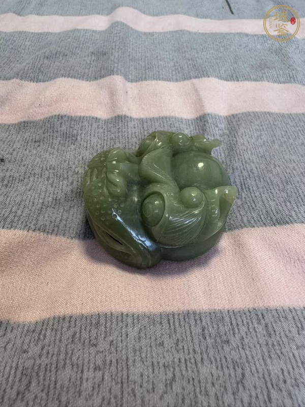 古玩玉器和田玉雕獸面真品鑒賞圖