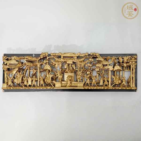 古玩雜項漆金木雕花板真品鑒賞圖