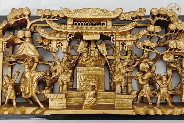 古玩雜項漆金木雕花板真品鑒賞圖