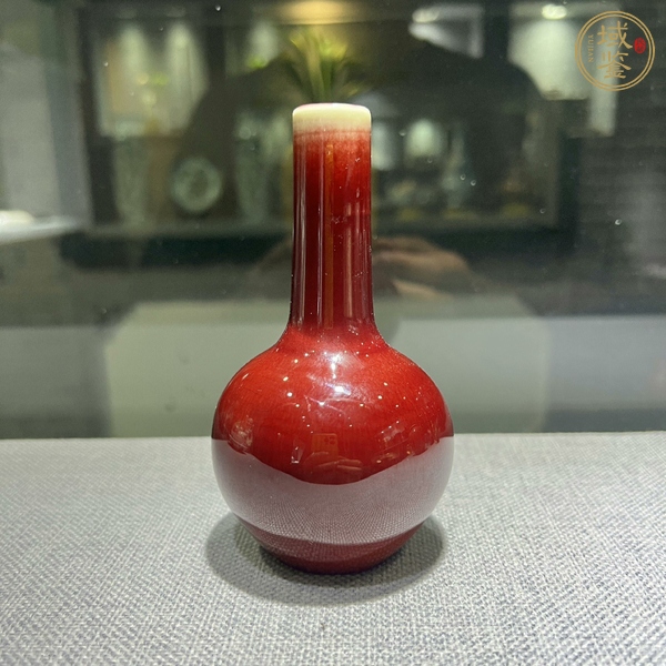 古玩郎紅釉天球瓶真品鑒賞圖