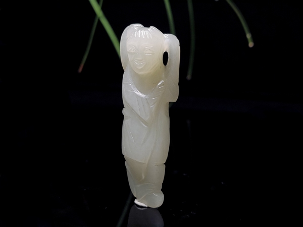古玩轉賣清代和田如意童子拍賣，當前價格180元