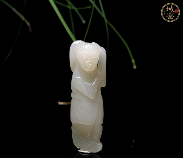 古玩雜項(xiàng)清代和田如意童子真品鑒賞圖