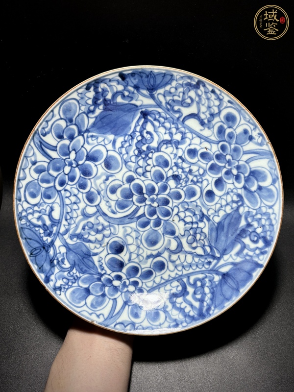 古玩陶瓷青花花卉紋盤真品鑒賞圖