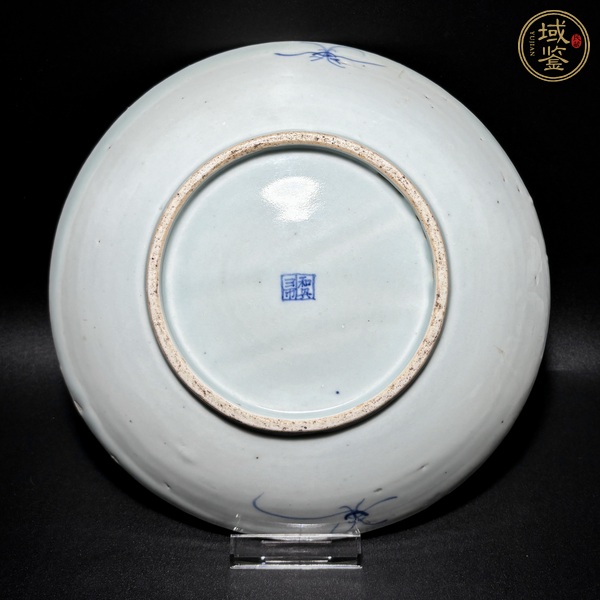 古玩陶瓷青花纏枝花卉紋臥盤真品鑒賞圖