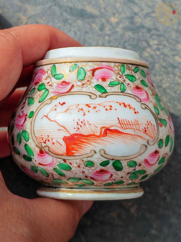 古玩陶瓷廣彩人物紋蓋罐真品鑒賞圖