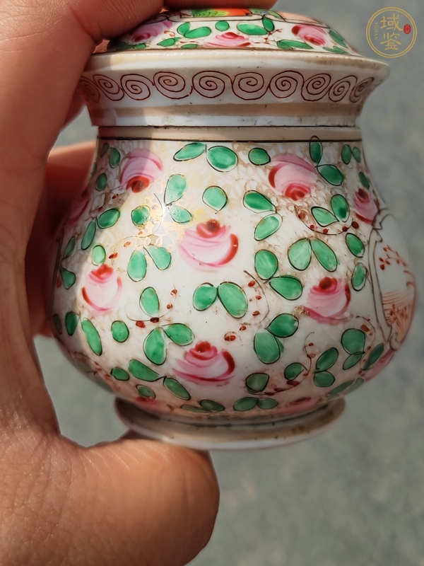 古玩陶瓷廣彩人物紋蓋罐真品鑒賞圖
