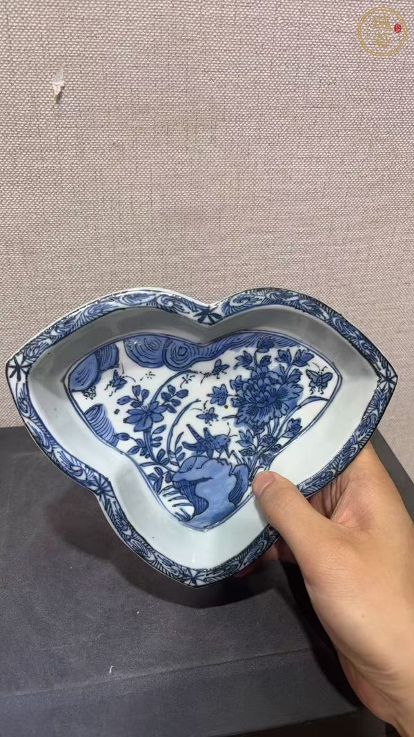 古玩陶瓷日本明治青花飛黃騰達圖三足洗真品鑒賞圖