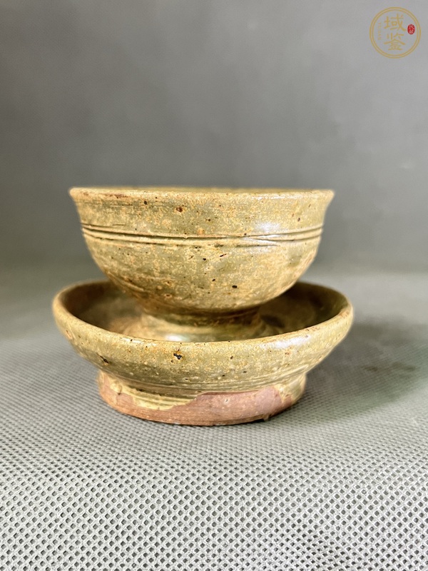 古玩陶瓷岳州窯連體杯真品鑒賞圖