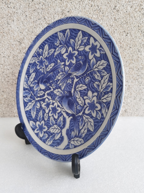 古玩陶瓷花鳥紋青花盤拍賣，當前價格398元