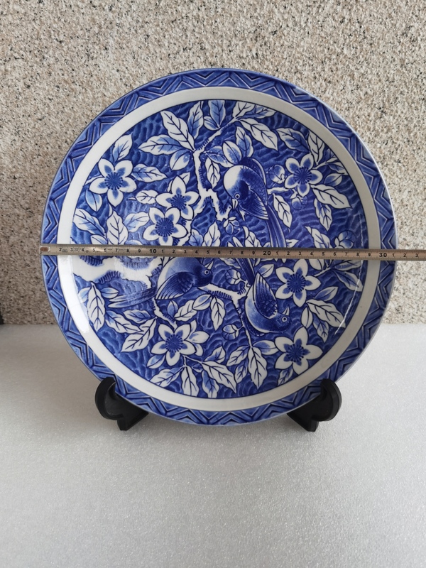 古玩陶瓷花鳥紋青花盤拍賣，當前價格398元