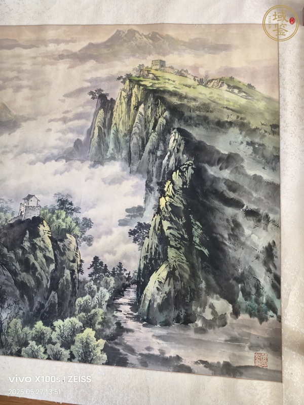古玩字畫孟憲寶款寫意山水真品鑒賞圖