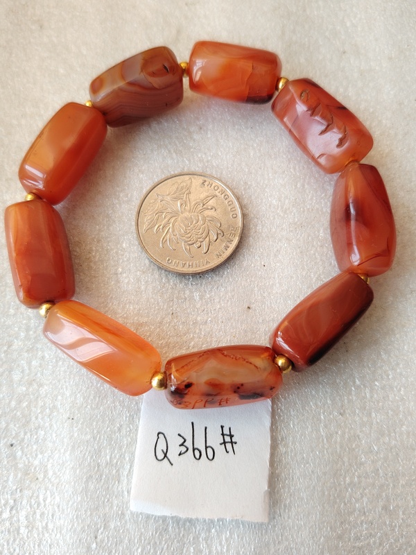 古玩轉(zhuǎn)賣天然紅瑪瑙手串拍賣，當(dāng)前價格1200元