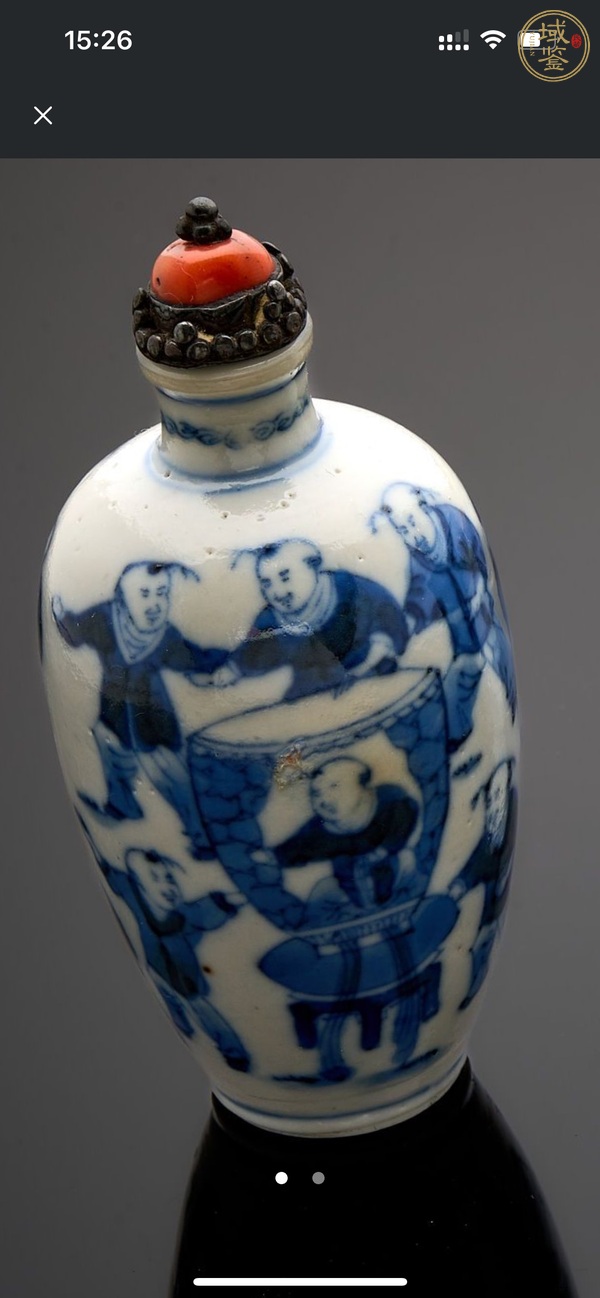 古玩陶瓷司馬光砸缸鼻煙壺真品鑒賞圖