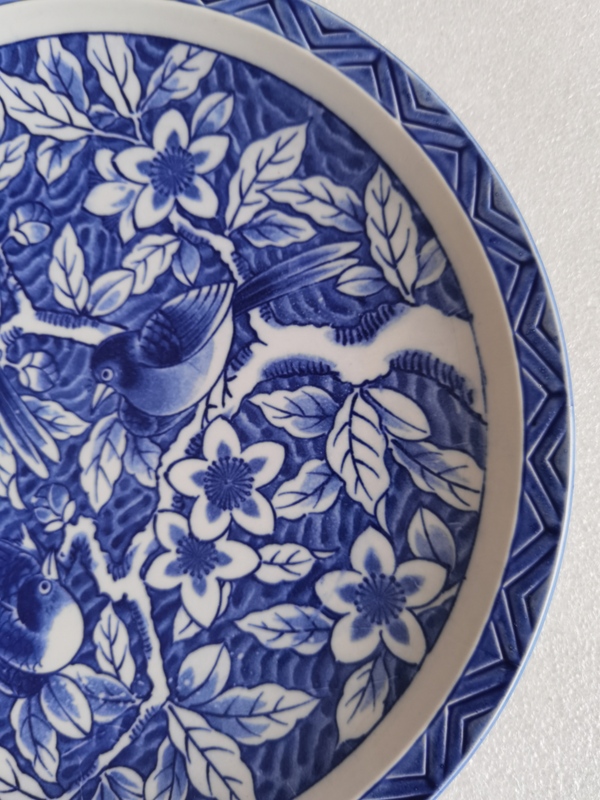 古玩陶瓷花鳥紋青花盤拍賣，當前價格398元