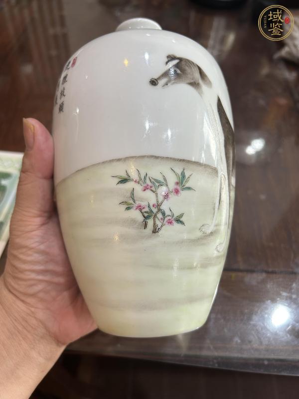 古玩陶瓷細(xì)犬圖梅瓶真品鑒賞圖
