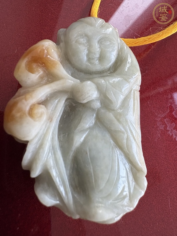 古玩玉器翡翠持蓮?fù)诱嫫疯b賞圖