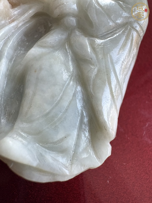 古玩玉器翡翠持蓮?fù)诱嫫疯b賞圖