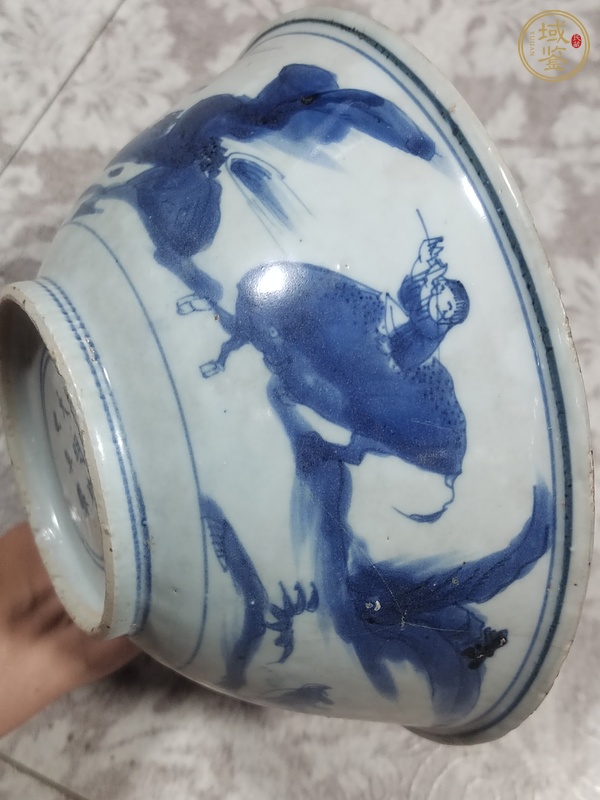 古玩陶瓷青花山水人物碗真品鑒賞圖