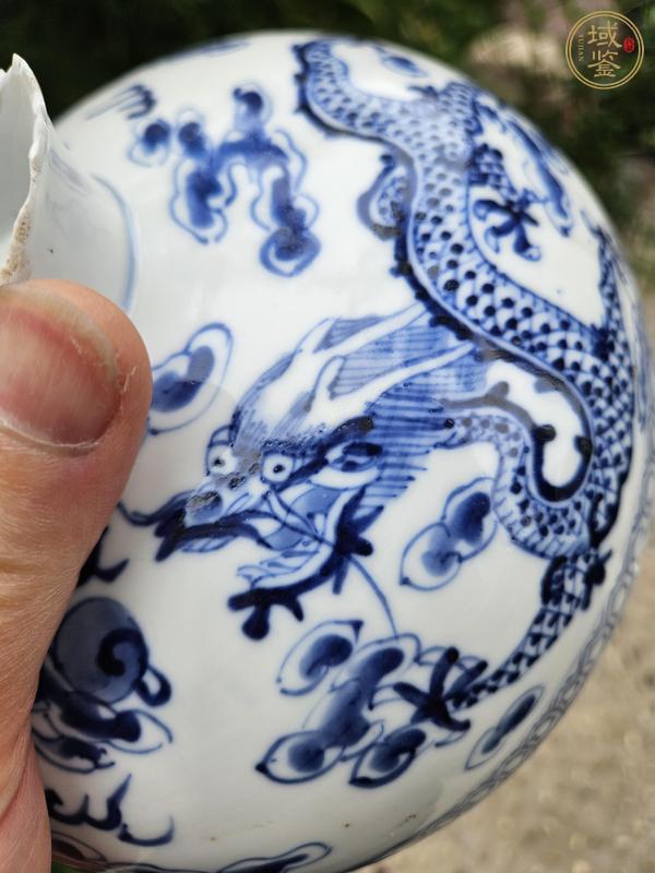 古玩陶瓷青花雙龍蓋罐真品鑒賞圖