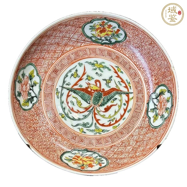 古玩陶瓷青花五彩龍鳳紋盤真品鑒賞圖