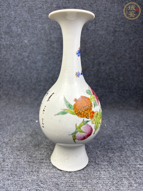 古玩陶瓷粉彩三多紋琵琶瓶真品鑒賞圖