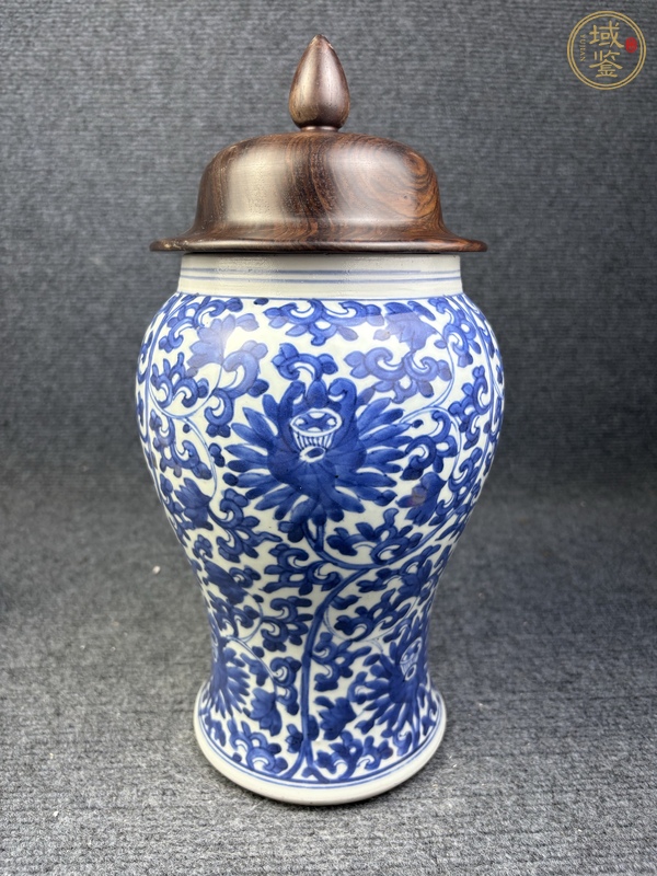 古玩陶瓷青花纏枝花卉紋半截鳳尾尊真品鑒賞圖