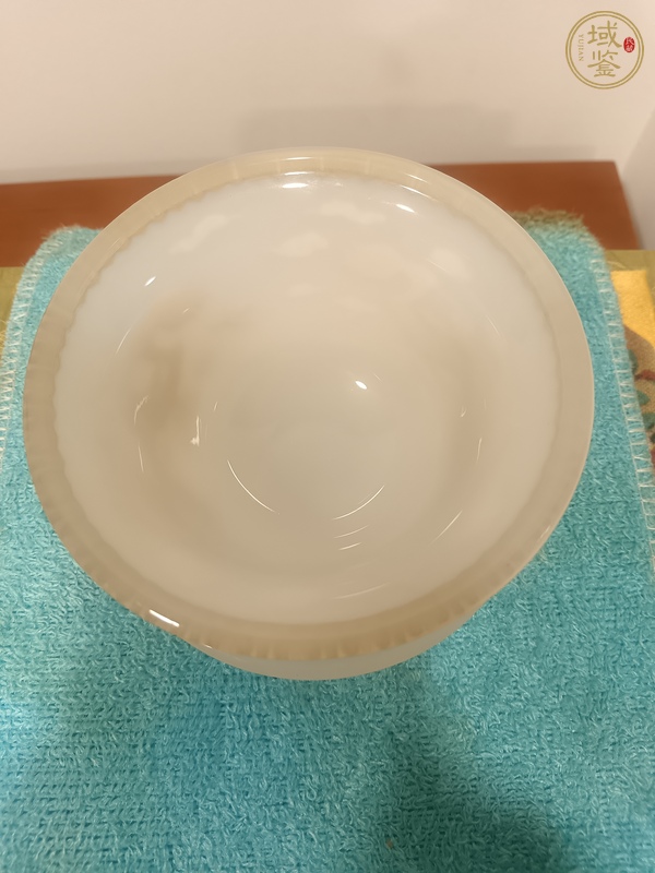 古玩玉器料器蓋碗真品鑒賞圖