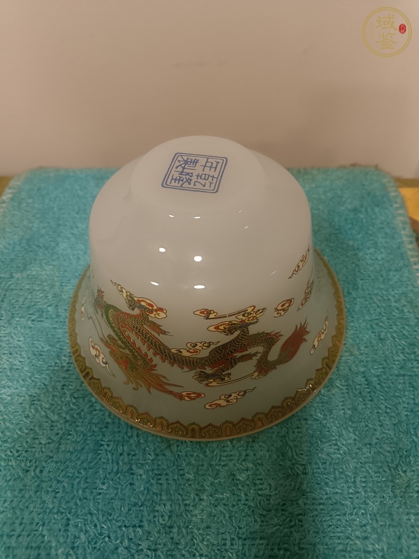 古玩玉器料器蓋碗真品鑒賞圖
