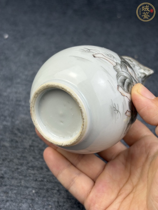 古玩陶瓷乾隆墨彩西洋人物紋奶壺真品鑒賞圖
