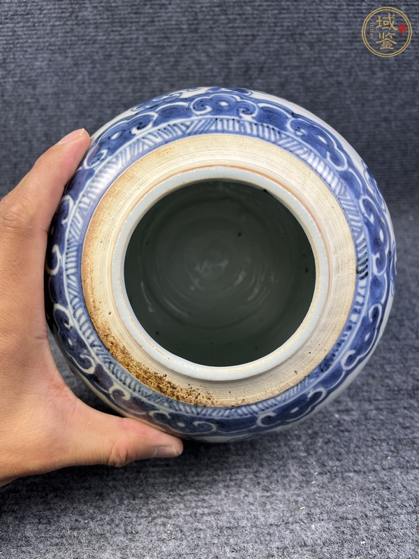 古玩陶瓷青花花肩壽蓋罐真品鑒賞圖