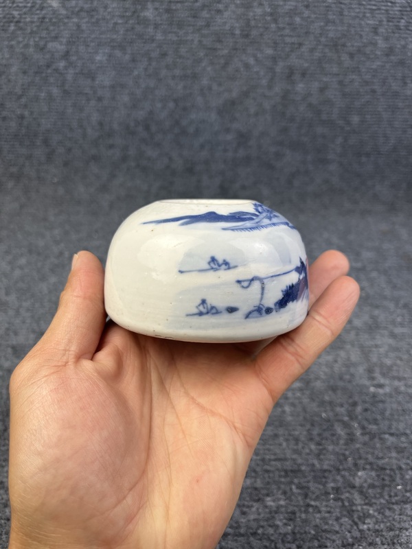 古玩陶瓷青花山水人物紋大水丞拍賣，當前價格1888元