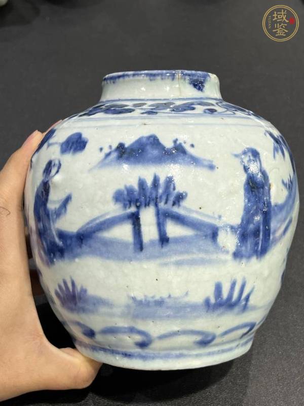 古玩陶瓷青花高士圖罐真品鑒賞圖