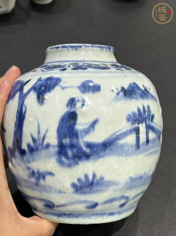 古玩陶瓷青花高士圖罐真品鑒賞圖