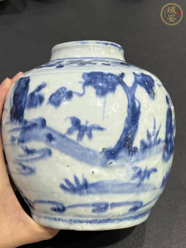 古玩陶瓷青花高士圖罐真品鑒賞圖