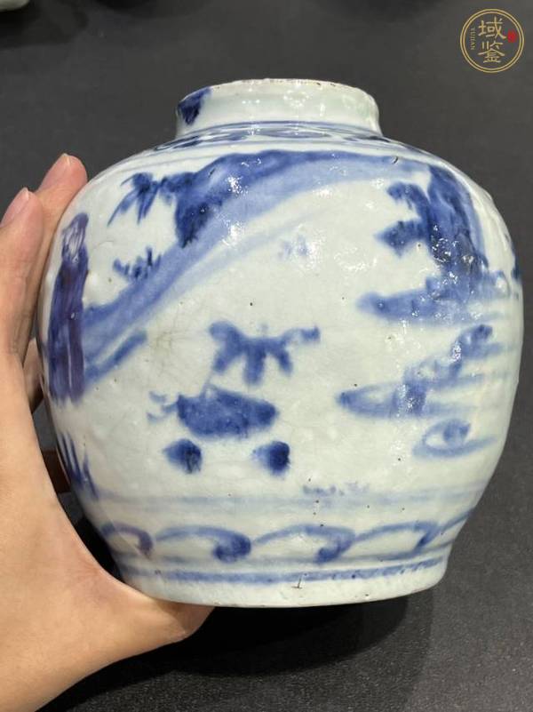 古玩陶瓷青花高士圖罐真品鑒賞圖