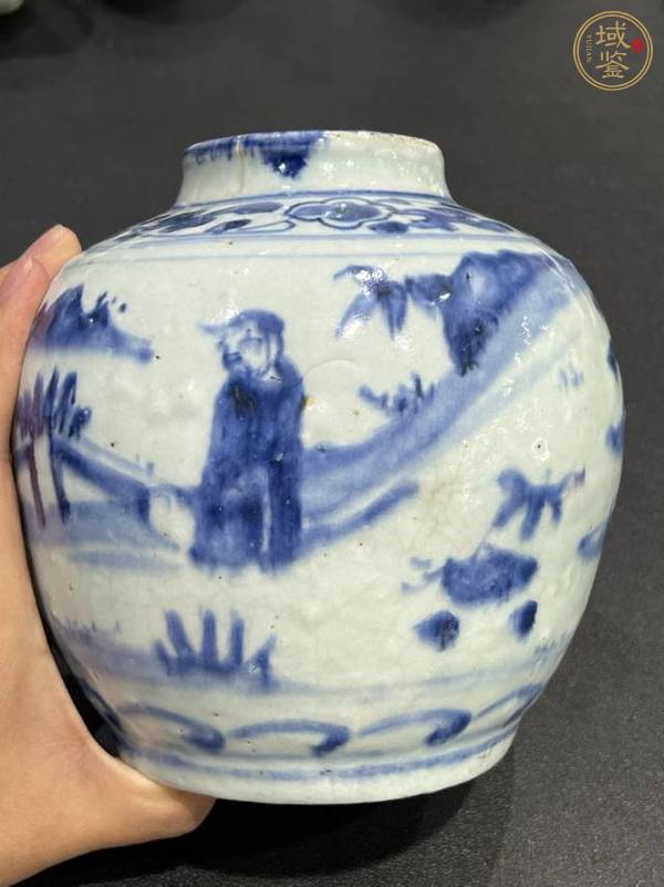 古玩陶瓷青花高士圖罐真品鑒賞圖