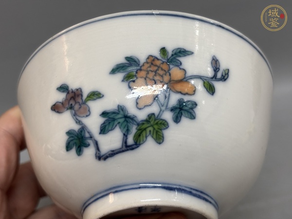 古玩陶瓷清代光緒斗彩花鳥紋碗真品鑒賞圖