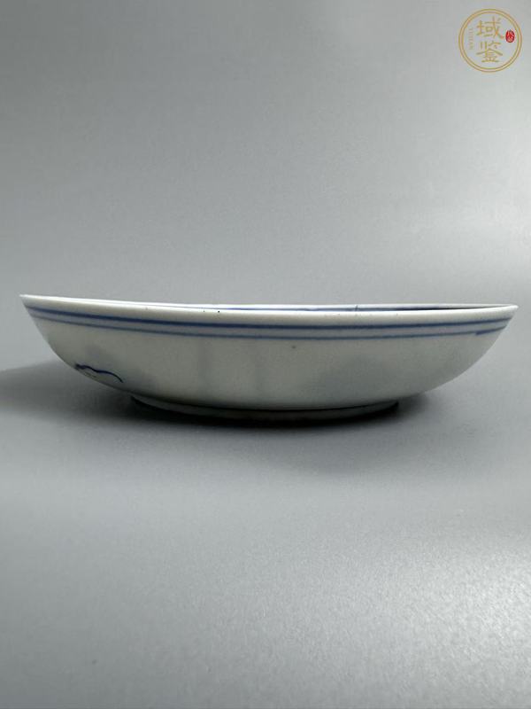 古玩陶瓷清中期青花江崖海水紋盤(pán)真品鑒賞圖