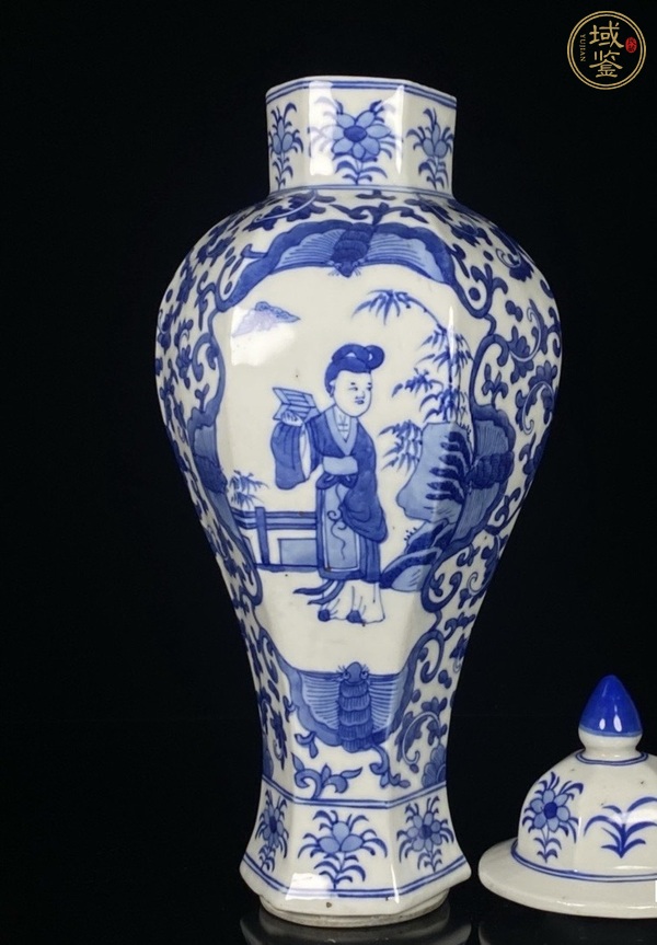 古玩陶瓷青花人物故事紋雞腿瓶真品鑒賞圖